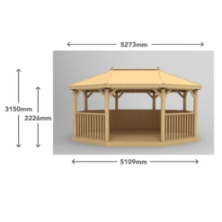 Forest Garden Premium Furnished Octagonal Gazebo, (W)5.27m (D)3.78m -Garden & Outdoors forest garden premium furnished octagonal gazebo w 5 27m d 3 78m5013053172681 01t