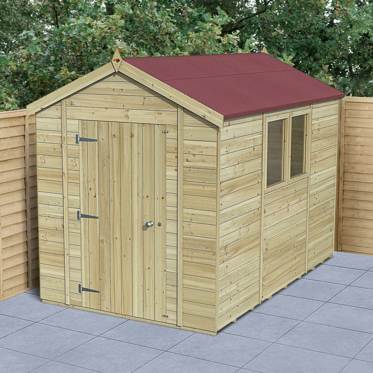 Forest Garden Timberdale 10x6 Ft Apex Tongue & Groove Wooden Shed With Floor (Base Included) 4 Forest Garden Timberdale 10x6 Ft Apex Tongue & Groove Wooden Shed With Floor (Base Included) - Image 2