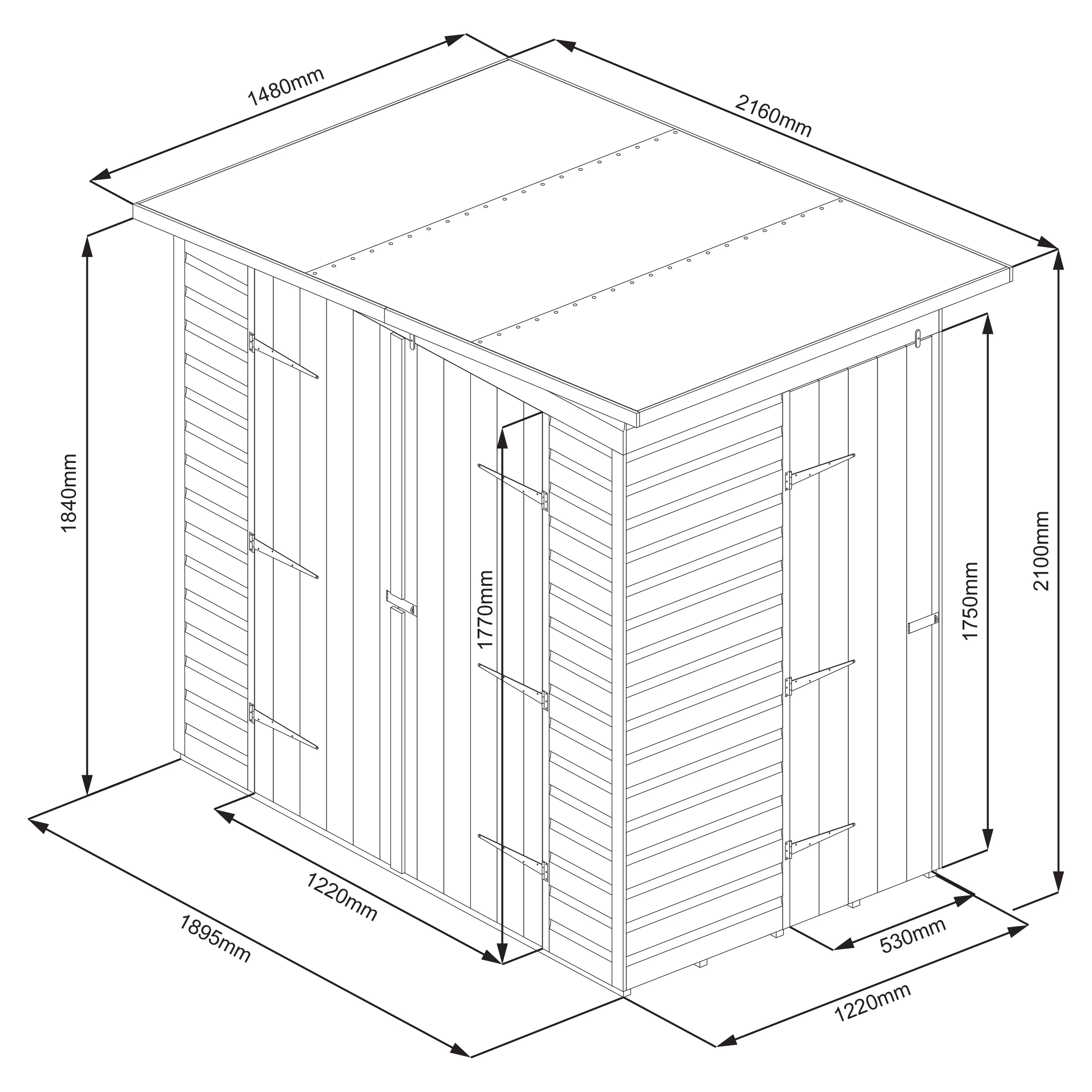 GoodHome Clapperton 6x4 Pent Dip Treated Shiplap Shed With Floor - Assembly Service Included 9 GoodHome Clapperton 6x4 Pent Dip Treated Shiplap Shed With Floor - Assembly Service Included - Image 7