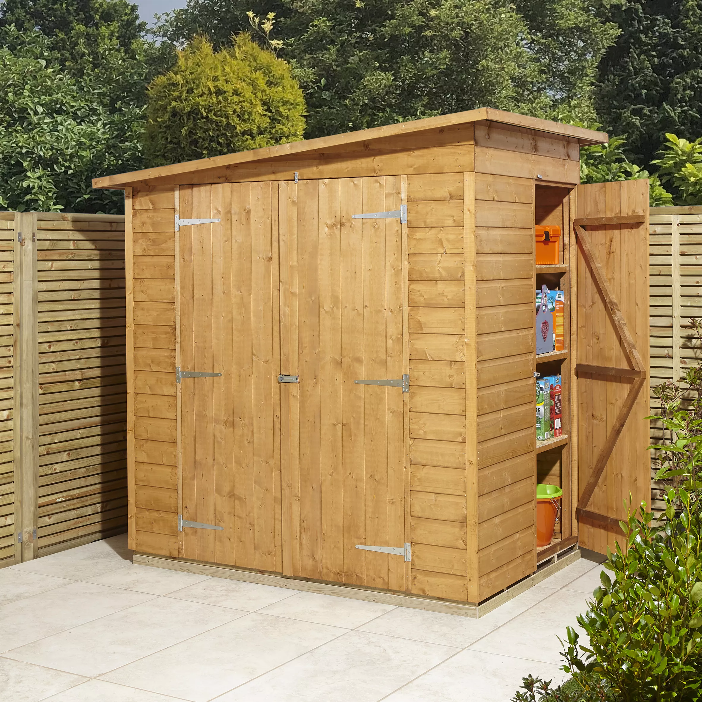 GoodHome Clapperton 6x4 Pent Dip Treated Shiplap Shed With Floor - Assembly Service Included 4 GoodHome Clapperton 6x4 Pent Dip Treated Shiplap Shed With Floor - Assembly Service Included - Image 2