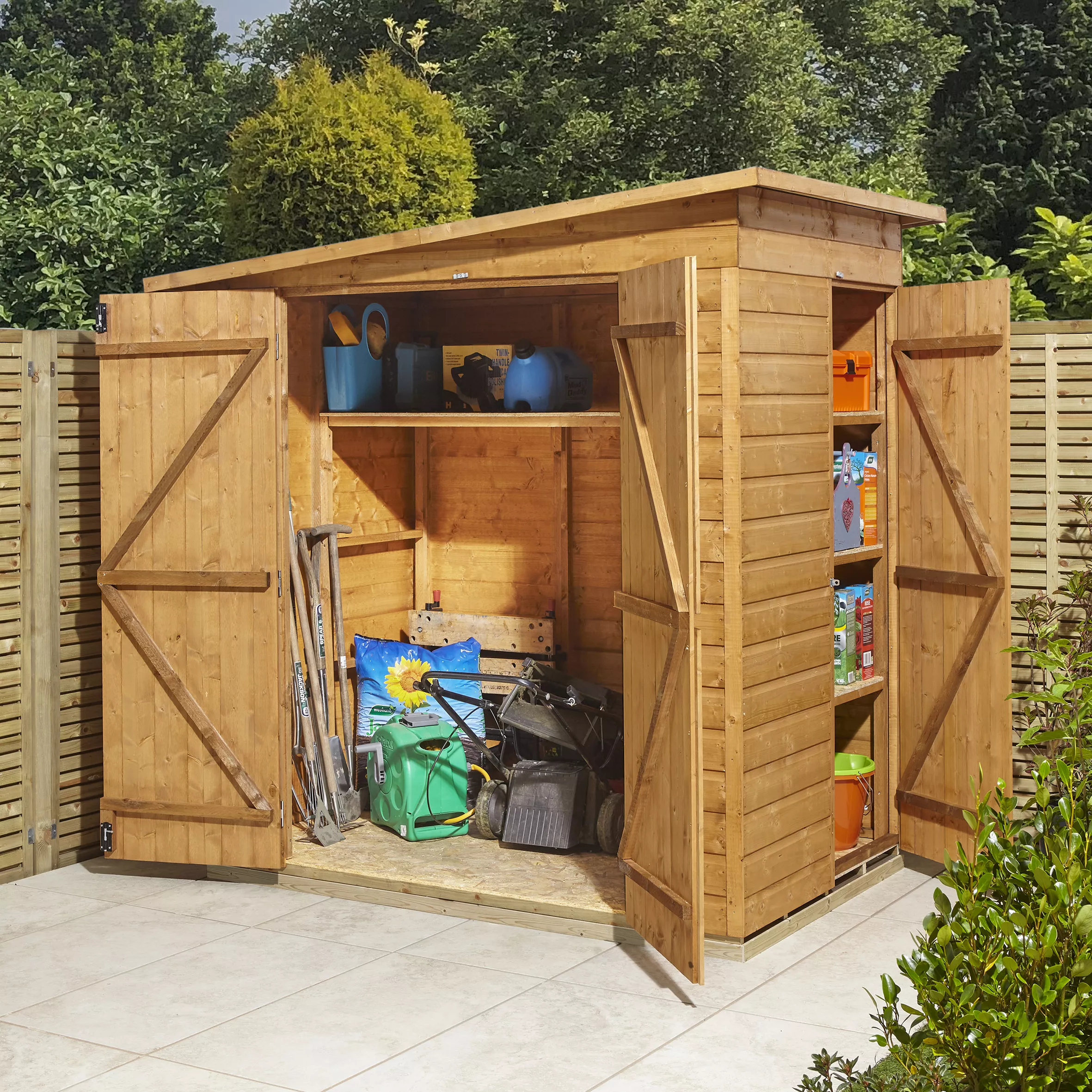 GoodHome Clapperton 6x4 Pent Dip Treated Shiplap Shed With Floor - Assembly Service Included 5 GoodHome Clapperton 6x4 Pent Dip Treated Shiplap Shed With Floor - Assembly Service Included - Image 3