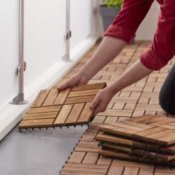GoodHome Lempa Brown Acacia Clippable Deck Tile (L)0.3m (W)300mm (T)24mm, Pack Of 4 24 GoodHome Lempa Brown Acacia Clippable Deck Tile (L)0.3m (W)300mm (T)24mm, Pack Of 4 -Garden & Outdoors goodhome lempa brown acacia clippable deck tile l 0 3m w 300mm t 24mm pack of 45059340066035 02i