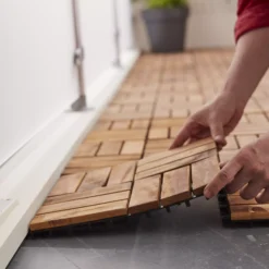 GoodHome Lempa Brown Acacia Clippable Deck Tile (L)0.3m (W)300mm (T)24mm, Pack Of 4 25 GoodHome Lempa Brown Acacia Clippable Deck Tile (L)0.3m (W)300mm (T)24mm, Pack Of 4 -Garden & Outdoors goodhome lempa brown acacia clippable deck tile l 0 3m w 300mm t 24mm pack of 45059340066035 03i