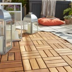 GoodHome Lempa Brown Acacia Clippable Deck Tile (L)0.3m (W)300mm (T)24mm, Pack Of 4 26 GoodHome Lempa Brown Acacia Clippable Deck Tile (L)0.3m (W)300mm (T)24mm, Pack Of 4 -Garden & Outdoors goodhome lempa brown acacia clippable deck tile l 0 3m w 300mm t 24mm pack of 45059340066035 10i bq