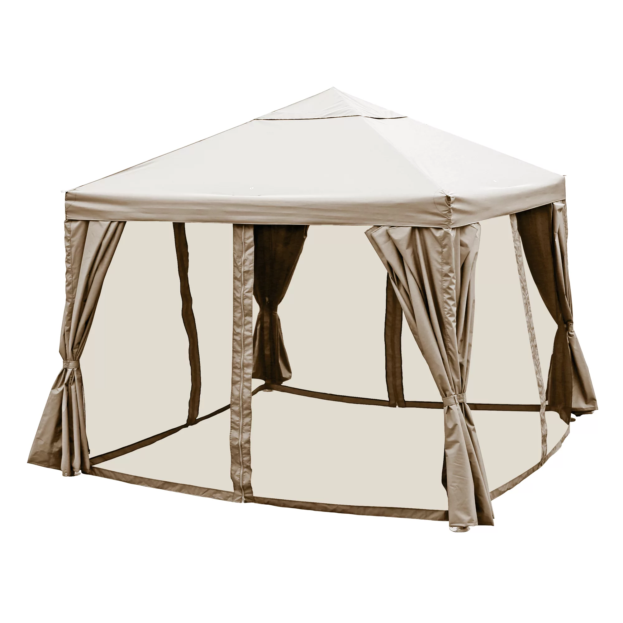 GoodHome Preston Taupe Square Gazebo, (W)3m (D)3m - Assembly Required 4 GoodHome Preston Taupe Square Gazebo, (W)3m (D)3m - Assembly Required - Image 2