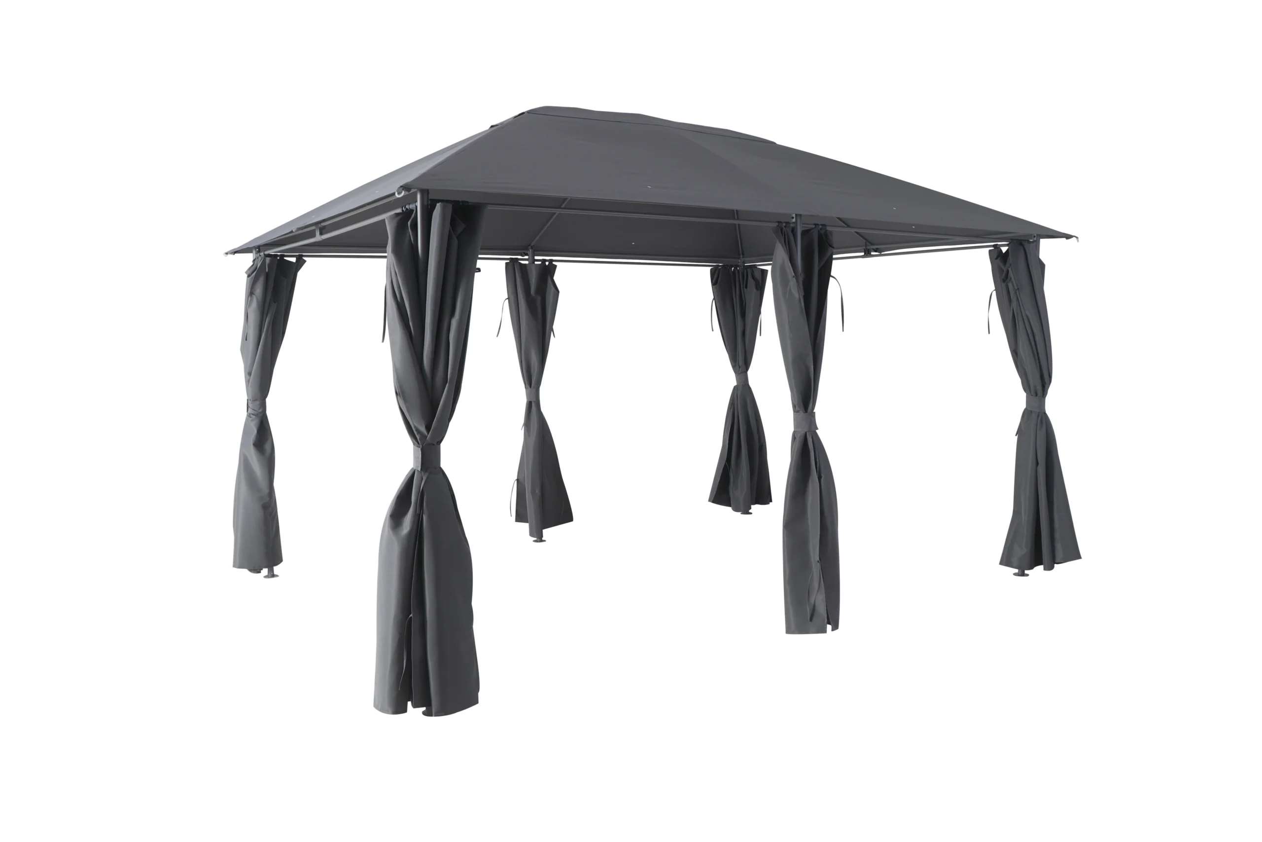 GoodHome Shamal Steel Grey Rectangular Gazebo, (W)2.96m (D)3.96m - Assembly Required 3 GoodHome Shamal Steel Grey Rectangular Gazebo, (W)2.96m (D)3.96m - Assembly Required