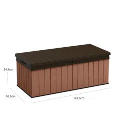 Keter Darwin Wood Effect 5x2 Garden Storage Bench Box 380L -Garden & Outdoors keter darwin wood effect 5x2 garden storage bench box 380l7290112636225 01t bq