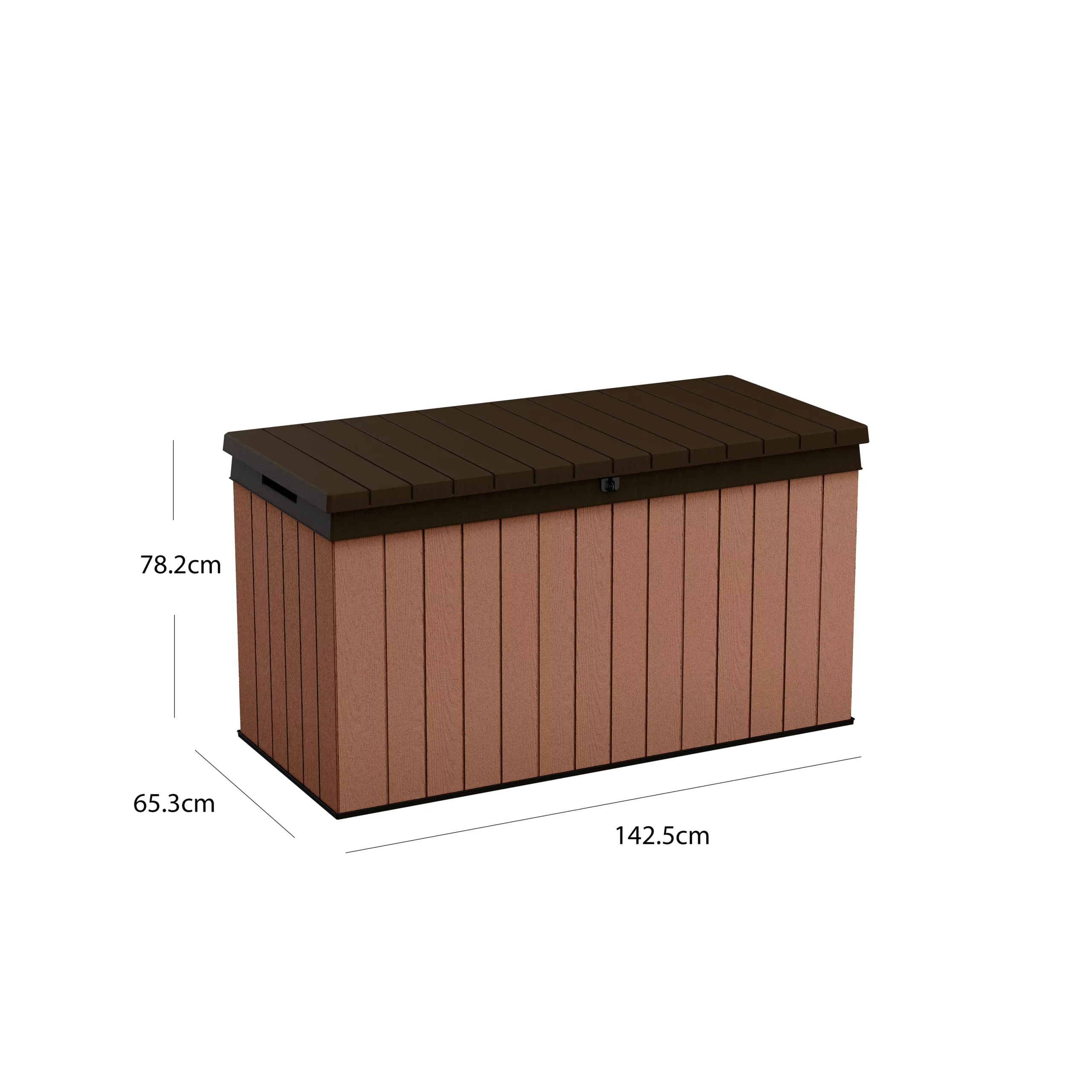 Keter Darwin Wood Effect 5x2 Garden Storage Bench Box 570L 9 Keter Darwin Wood Effect 5x2 Garden Storage Bench Box 570L - Image 7