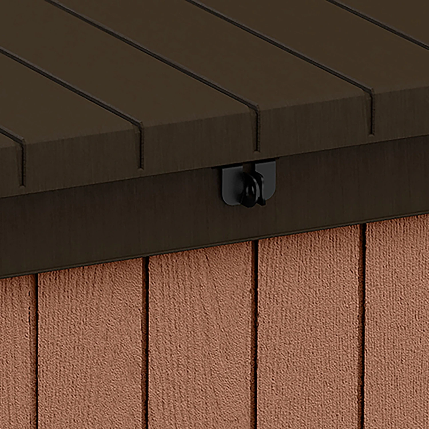 Keter Darwin Wood Effect 5x2 Garden Storage Bench Box 570L 7 Keter Darwin Wood Effect 5x2 Garden Storage Bench Box 570L - Image 5