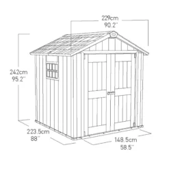 Keter Oakland Apex Grey Plastic 2 Door Shed With Floor -Garden & Outdoors keter oakland apex grey plastic 2 door shed with floor7290106928435 02t bq