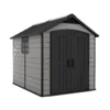 Keter Premier Grey Plastic 2 Door 2 Windows Shed With Floor (Base Included) -Garden & Outdoors keter premier grey plastic 2 door 2 windows shed with floor base included 7290112637284 01c