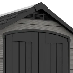 Keter Premier Grey Plastic 2 Door 2 Windows Shed With Floor (Base Included) -Garden & Outdoors keter premier grey plastic 2 door 2 windows shed with floor base included 7290112637284 39c