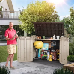 Keter Store It Out Midi Wood Effect Garden Storage Box -Garden & Outdoors keter store it out midi wood effect garden storage box7290112634276 04i bq