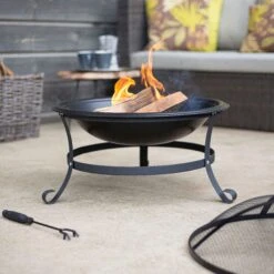 La Hacienda Albion Steel Firepit -Garden & Outdoors la hacienda albion steel firepit5055025581657 01i bq