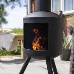 La Hacienda Barola Steel Chiminea -Garden & Outdoors la hacienda barola steel chiminea5055025585693 02i BQ