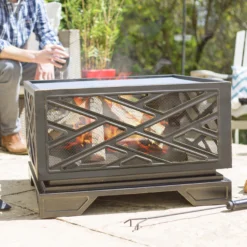 La Hacienda Brooklyn Steel Firepit -Garden & Outdoors la hacienda brooklyn steel firepit5055025582364 03i BQ