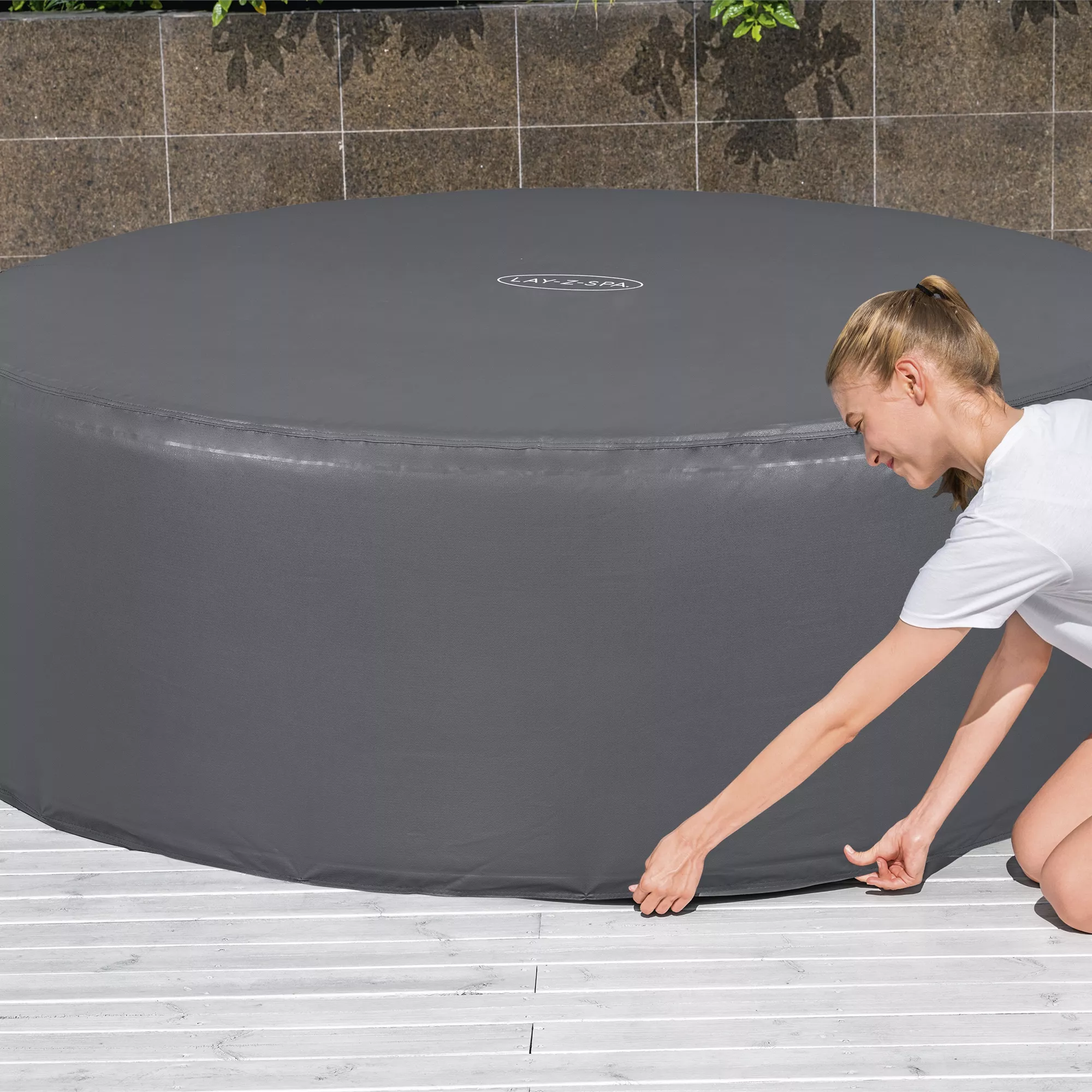 Lay-Z-Spa Grey Circular Hot Tub Cover (D) 1960mm X (H )710mm 8 Lay-Z-Spa Grey Circular Hot Tub Cover (D) 1960mm X (H )710mm - Image 6