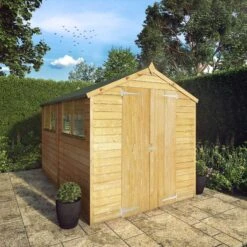 Mercia 10x6 Ft Apex Overlap Wooden 2 Door 4 Windows Shed With Floor -Garden & Outdoors mercia 10x6 ft apex overlap wooden 2 door 4 windows shed with floor5029442074412 01i