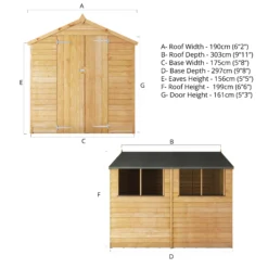Mercia 10x6 Ft Apex Overlap Wooden 2 Door 4 Windows Shed With Floor -Garden & Outdoors mercia 10x6 ft apex overlap wooden 2 door 4 windows shed with floor5029442074412 01t