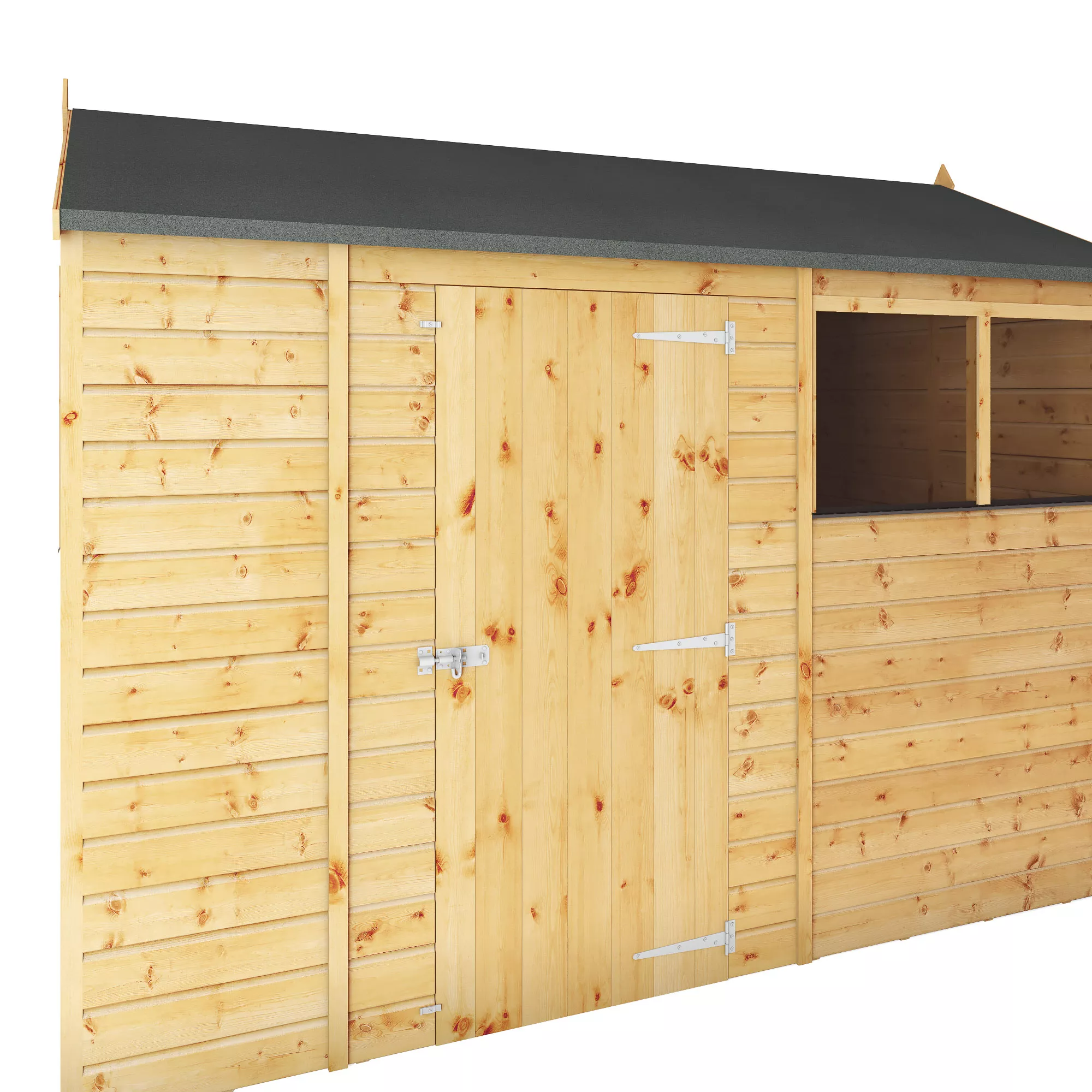 Mercia 10x6 Ft Reverse Apex Tongue & Groove Wooden 4 Windows Shed With Floor 4 Mercia 10x6 Ft Reverse Apex Tongue & Groove Wooden 4 Windows Shed With Floor - Image 2