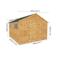Mercia 12x10 Apex Shiplap Workshop With Double Door -Garden & Outdoors mercia 12x10 apex shiplap workshop with double door5029442006253 01t bq