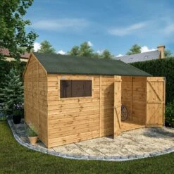 Mercia 12x10 Apex Shiplap Workshop With Double Door -Garden & Outdoors mercia 12x10 apex shiplap workshop with double door5029442006253 02i bq