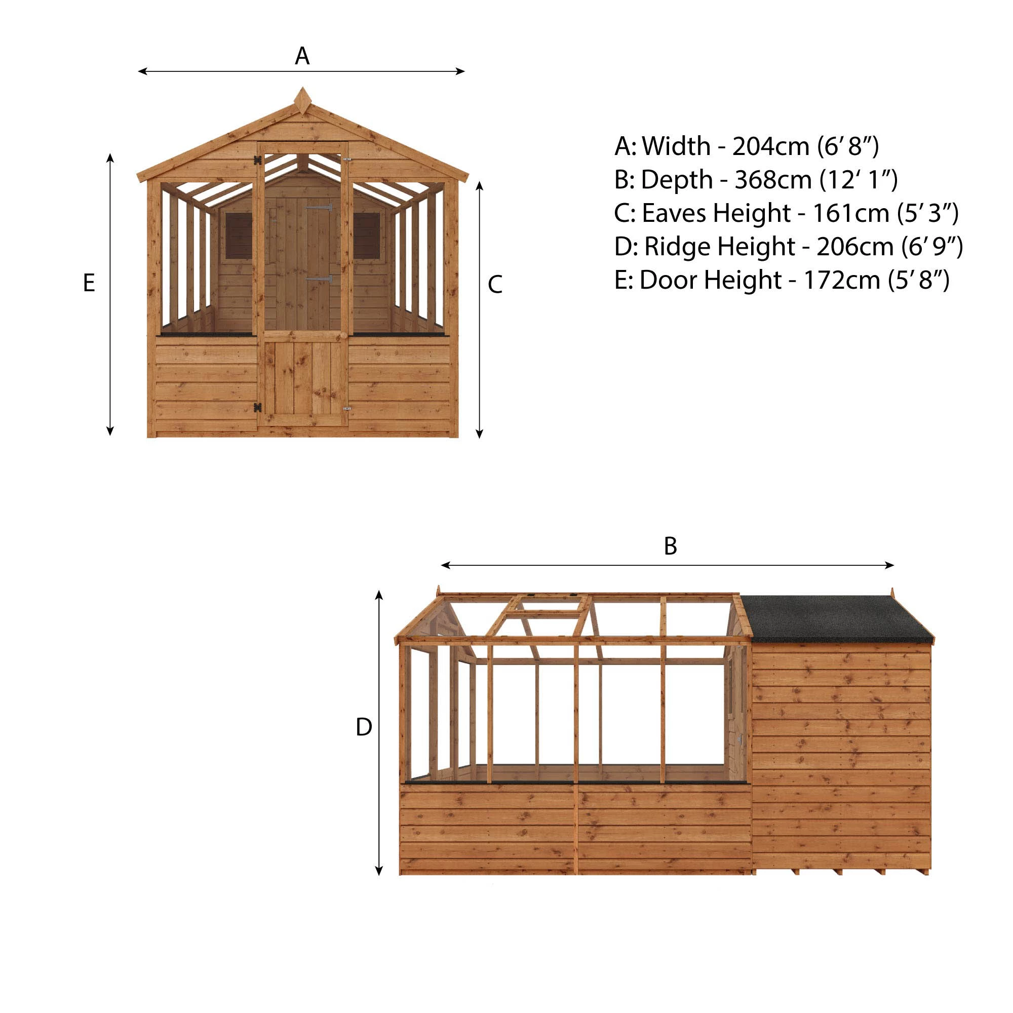 Mercia 12x6 Apex Greenhouse Combi Shed - Assembly Required 9 Mercia 12x6 Apex Greenhouse Combi Shed - Assembly Required - Image 7