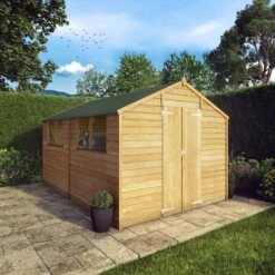 Mercia 12x8 Ft Apex Overlap Wooden 2 Door 4 Windows Shed With Floor -Garden & Outdoors mercia 12x8 ft apex overlap wooden 2 door 4 windows shed with floor5029442075136 01i