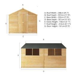 Mercia 12x8 Ft Apex Overlap Wooden 2 Door 4 Windows Shed With Floor -Garden & Outdoors mercia 12x8 ft apex overlap wooden 2 door 4 windows shed with floor5029442075136 01t