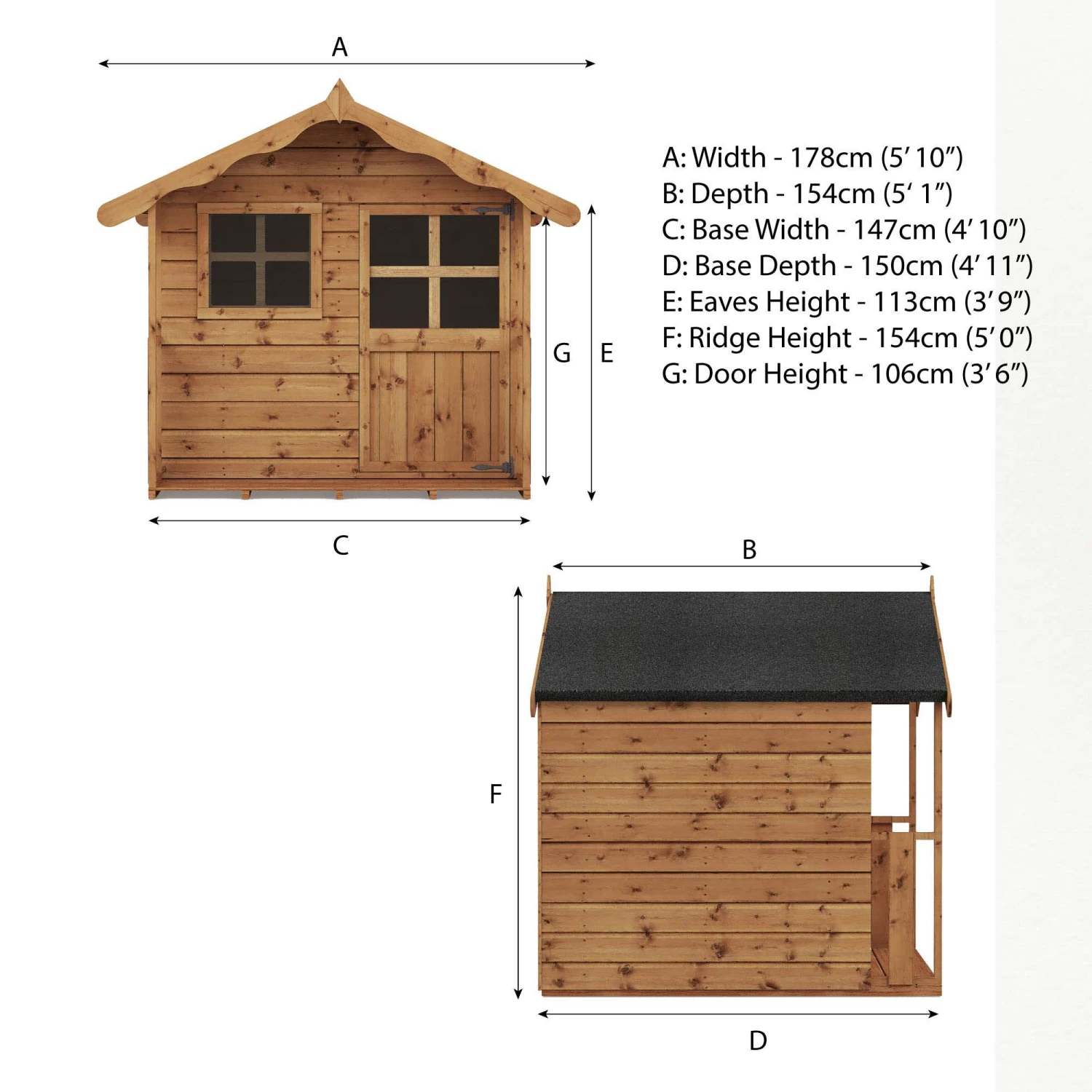 Mercia 5x5 Poppy European Softwood Playhouse Assembly Required 6 Mercia 5x5 Poppy European Softwood Playhouse Assembly Required - Image 4