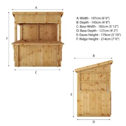 Mercia 6x4 Ft Pent Tongue & Groove Wooden Garden Bar With Single Door -Garden & Outdoors mercia 6x4 ft pent tongue groove wooden garden bar with single door5029442007250 01t
