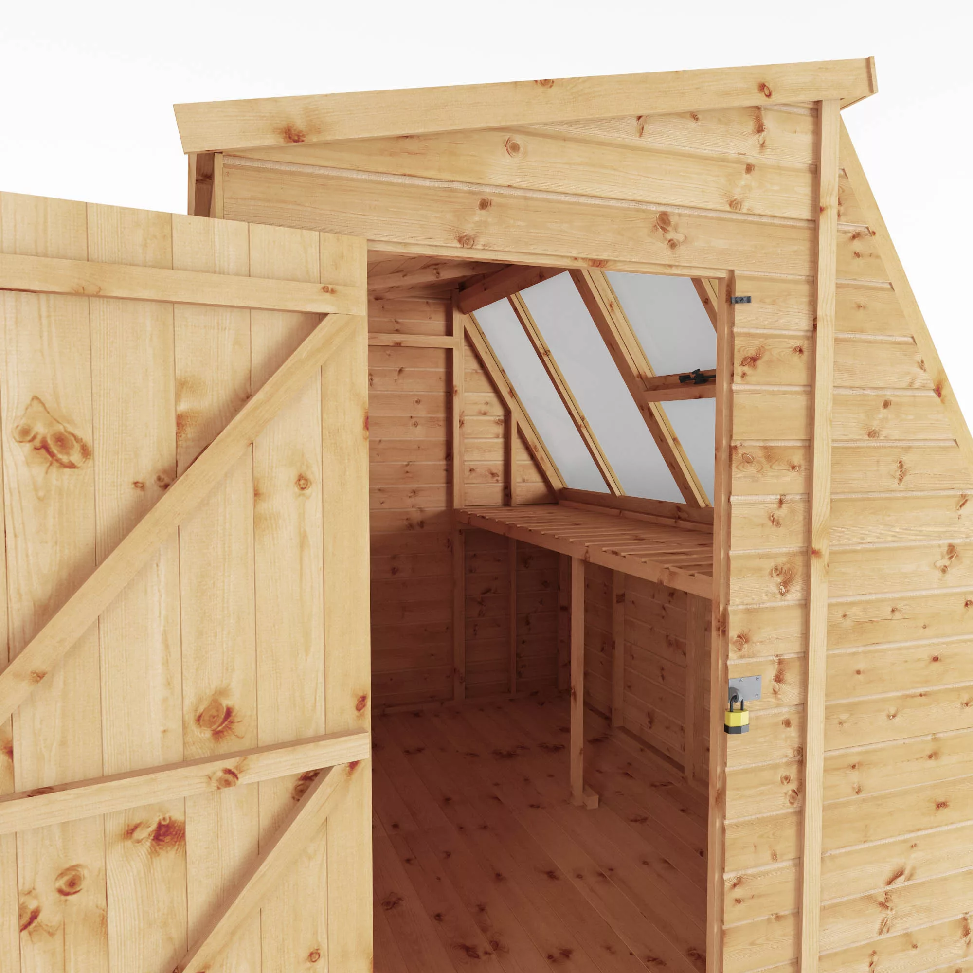 Mercia 8x6 Ft Pent Tongue & Groove Wooden 5 Windows Potting Shed With Floor 9 Mercia 8x6 Ft Pent Tongue & Groove Wooden 5 Windows Potting Shed With Floor - Image 7