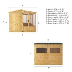 Mercia 8x8 Pent Greenhouse Combi Shed - Assembly Required -Garden & Outdoors mercia 8x8 pent greenhouse combi shed assembly required5029442075655 01t