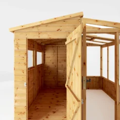 Mercia 8x8 Pent Greenhouse Combi Shed - Assembly Required -Garden & Outdoors mercia 8x8 pent greenhouse combi shed assembly required5029442075655 03c