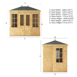 Mercia Clover 8x6 Ft Hip Shiplap Wooden Summer House With Double Door -Garden & Outdoors mercia clover 8x6 ft hip shiplap wooden summer house with double door5029442006871 01t