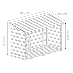 Mercia Double Wooden Log Store -Garden & Outdoors mercia double wooden log store5029442012629 01t