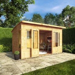 Mercia Helios 12x8 Ft Curved Shiplap Wooden Summer House With Double Door -Garden & Outdoors mercia helios 12x8 ft curved shiplap wooden summer house with double door5029442007182 02i