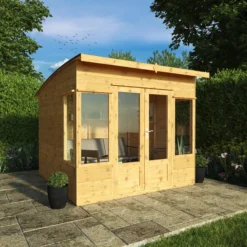 Mercia Helios 8x8 Ft Curved Shiplap Wooden Summer House With Double Door -Garden & Outdoors mercia helios 8x8 ft curved shiplap wooden summer house with double door5029442073859 01i