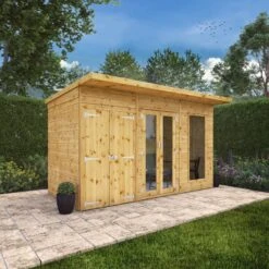 Mercia Maine 12x6 Ft Pent Shiplap Wooden Summer House With Double Door -Garden & Outdoors mercia maine 12x6 ft pent shiplap wooden summer house with double door5029442008905 01i