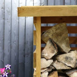 Mercia Single Solid Wood Log Store -Garden & Outdoors mercia single solid wood log store5029442012612 05c