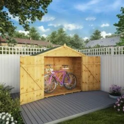 Mercia Solid Wood 3x7 Tongue & Groove Apex Bike Store -Garden & Outdoors mercia solid wood 3x7 tongue groove apex bike store5029442008196 02i