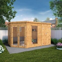 Mercia Summer House 12x8 Ft Pent Shiplap Solid Wood Summer House With Double Door -Garden & Outdoors mercia summer house 12x8 ft pent shiplap solid wood summer house with double door5029442002569 01i bq
