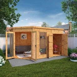 Mercia Summer House 12x8 Ft Pent Shiplap Solid Wood Summer House With Double Door -Garden & Outdoors mercia summer house 12x8 ft pent shiplap solid wood summer house with double door5029442002569 02i bq