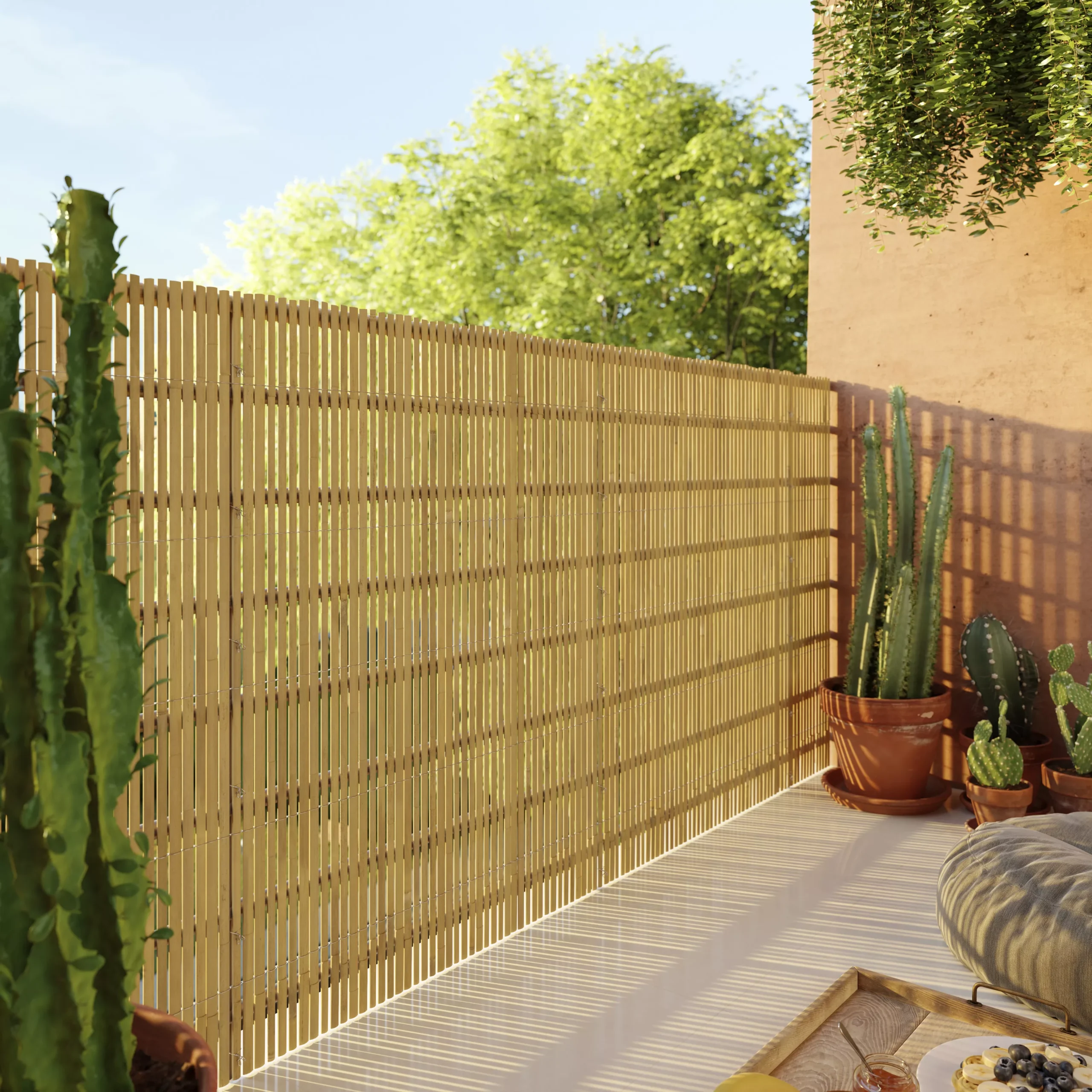 Natural Bamboo Garden Screen (H)1m (W)3m 5 Natural Bamboo Garden Screen (H)1m (W)3m - Image 4