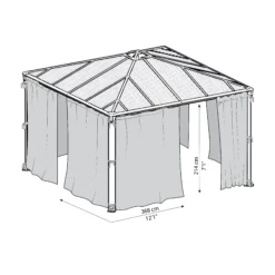 Palram - Canopia 3K Series Grey Polyester (PES) Gazebo Curtain, Pack Of 4 (L)2170mm (W)3660mm -Garden & Outdoors palram canopia 3k series grey polyester pes gazebo curtain pack of 4 l 2170mm w 3660mm7290108130744 02t