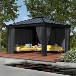 Palram - Canopia Dallas Grey Polyester (PES) Gazebo Curtain, Pack Of 4 (L)2120mm (W)4400mm 13 Palram - Canopia Dallas Grey Polyester (PES) Gazebo Curtain, Pack Of 4 (L)2120mm (W)4400mm -Garden & Outdoors palram canopia dallas grey polyester pes gazebo curtain pack of 4 l 2120mm w 4400mm7290108602692 01i