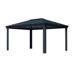 Palram - Canopia Dallas Grey Rectangular Gazebo, (W)4.88m (D)3.64m - Assembly Required -Garden & Outdoors palram canopia dallas grey rectangular gazebo w 4 88m d 3 64m assembly required7290108601947 01c bq