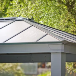 Palram - Canopia Dallas Grey Rectangular Gazebo, (W)4.88m (D)3.64m - Assembly Required -Garden & Outdoors palram canopia dallas grey rectangular gazebo w 4 88m d 3 64m assembly required7290108601947 08i bq