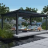 Palram - Canopia Dallas Grey Rectangular Gazebo, (W)6.12m (D)3.64m - Assembly Required -Garden & Outdoors palram canopia dallas grey rectangular gazebo w 6 12m d 3 64m assembly required7290108601954 01i bq