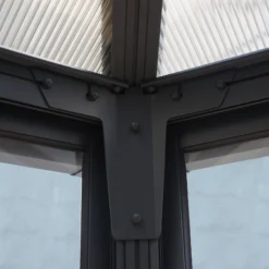 Palram - Canopia Garda Grey Hexagonal Gazebo, (W)5.17m (D)5.95m - Assembly Required -Garden & Outdoors palram canopia garda grey hexagonal gazebo w 5 17m d 5 95m assembly required7290108137040 05i bq